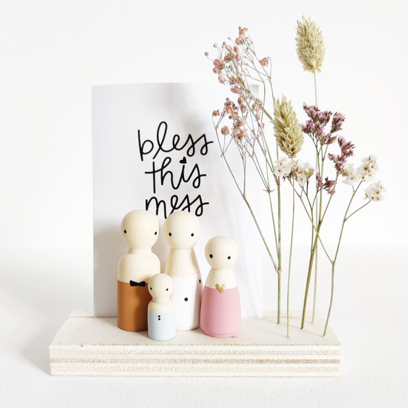 Basic Hout Standaard Quote Droogbloemen 2 Accessoires Sweet Petite Jolie