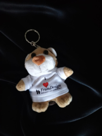 Sleutelhanger Pluchen Beer met T-Shirt - 10 cm