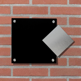 Naambord + Huisnummerbordje 20x20cm