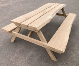 Boomstam picknicktafel Eiken hout