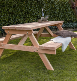 Douglas picknicktafel 4 personen met dicht tafelblad