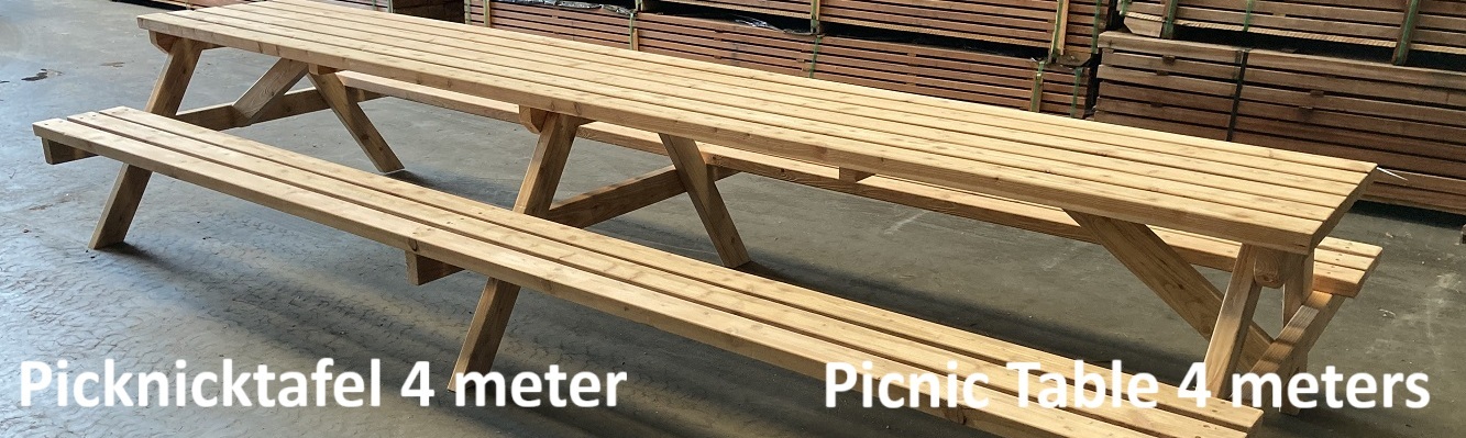 Picknicktafel 4 meter