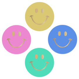 Stickers (10x) - Smiley gold mini