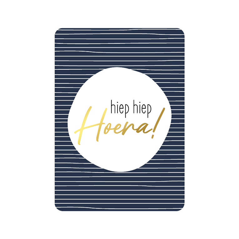 Wenskaart - Hiep hiep hoera denim
