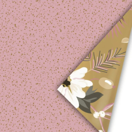 Cadeaupapier - Twinkling stars rozegoud