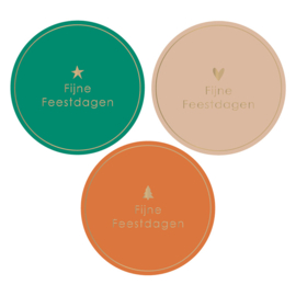 Stickers (10x) - Fijne feestdagen star