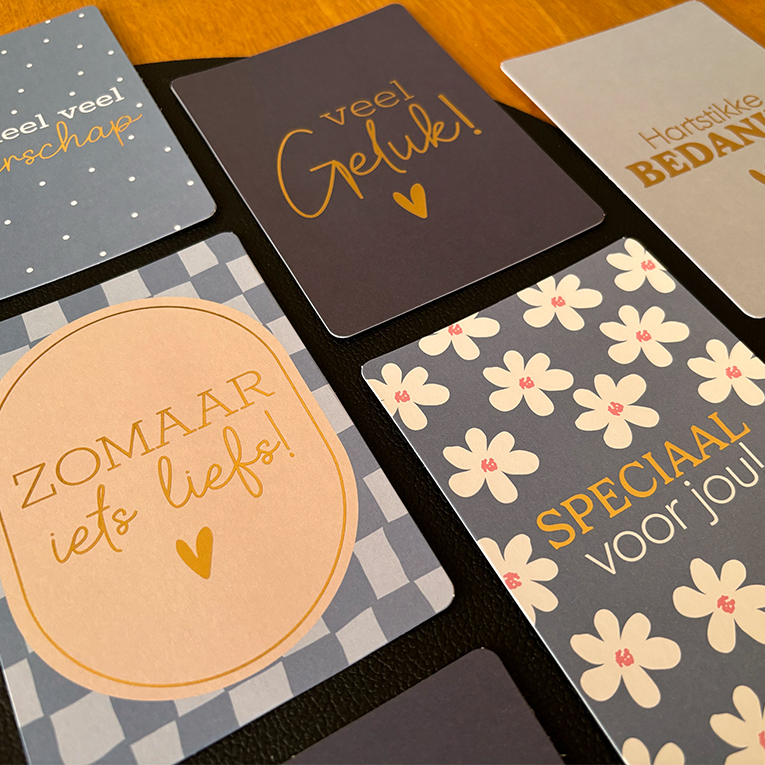 Wenskaarten Blue - Set van 8 stuks