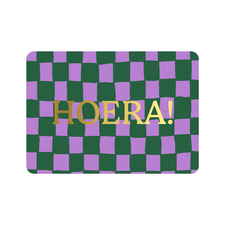 Wenskaart - Hoera grid