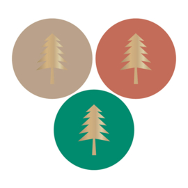 Stickers (10x) - Kerstbomen goud