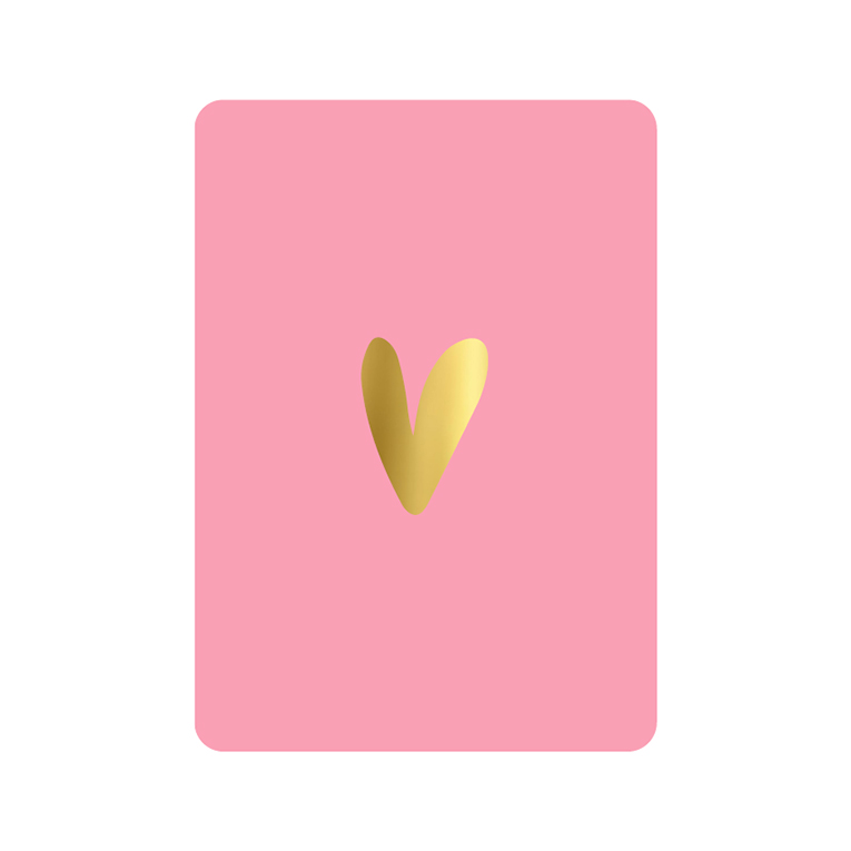 Wenskaart - Hart roze