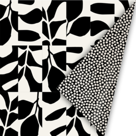 Cadeaupapier 50cm - Abstract botanics black