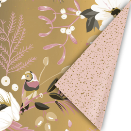 Cadeaupapier - Vintage Christmas goud