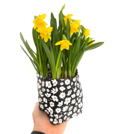 Cadeaupapier 30cm - Flowers on black