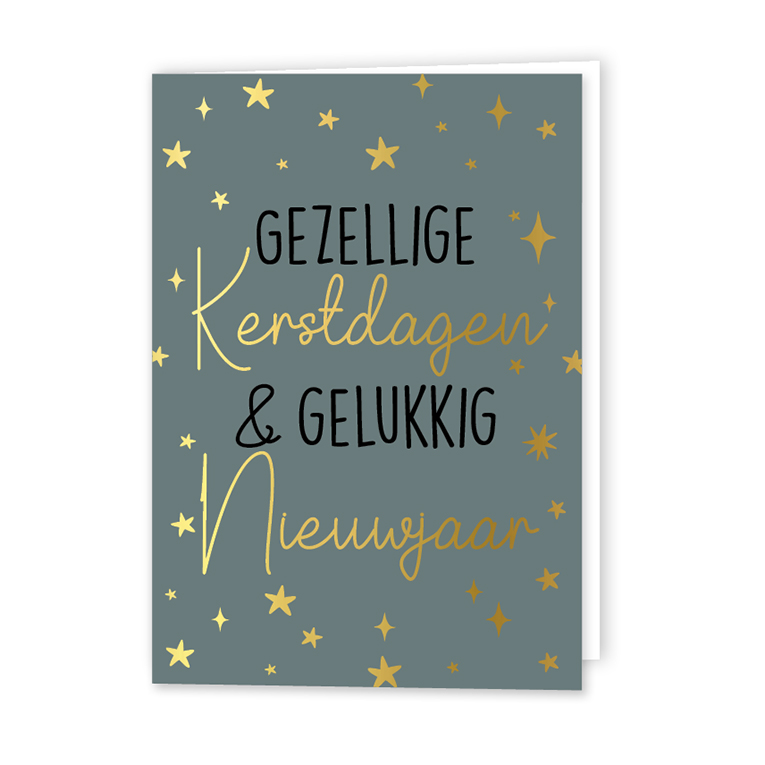 Wenskaart gevouwen - Gezellige kerstdagen