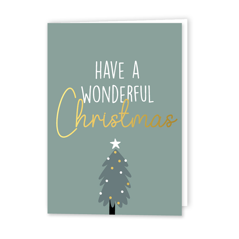 Wenskaart gevouwen - Wonderful Christmas
