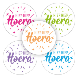 Stickers (10x) - Hoera, confetti