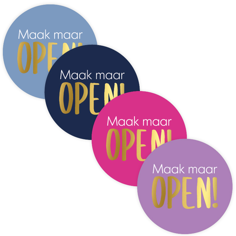 Stickers (10x) - Maak maar open!