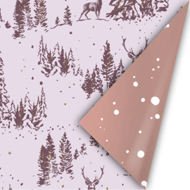 Cadeaupapier - Reindeer Forest Lila