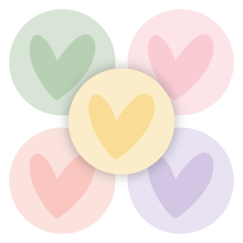 Stickers (10x) - Pastel hearts!