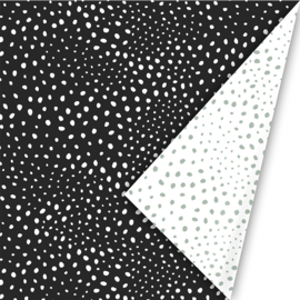Cadeaupapier 50cm - Flocks petrolzwart