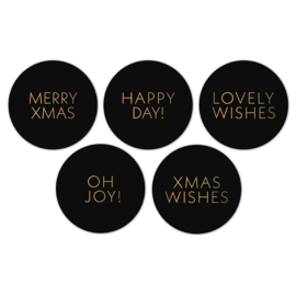 Stickers (10x) - Christmas wishes black