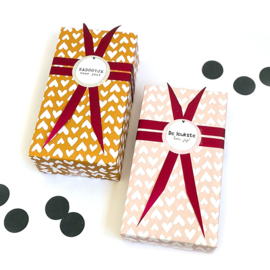 Cadeaupapier 30cm  - Solo hearts koper