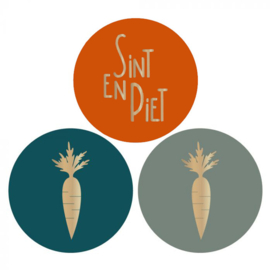 Stickers (10x) - Wortel Sint en Piet