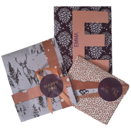 Cadeaupapier - Reindeer Forest Lila