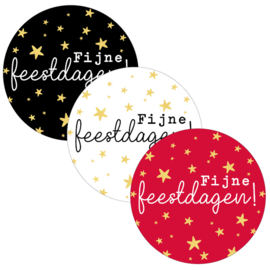 Stickers (10x) - Fijne feestdagen sterren