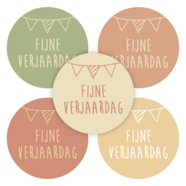 Stickers (10x) - Vlaggetjes verjaardag