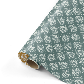 Cadeaupapier - Pinecone pattern petrol