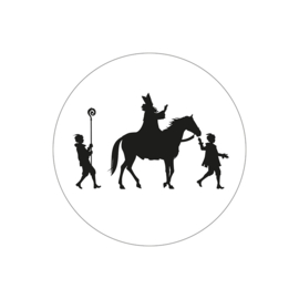 Stickers (10x) - Sint silhouet zwart