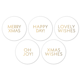 Stickers (10x) - Christmas wishes white