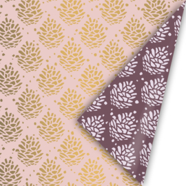 Cadeaupapier - Pinecone rosegoud