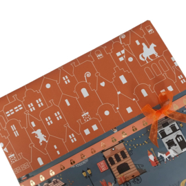 Bedrukt lint - Mijter poppy orange