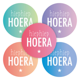 Stickers (10x) - Hoera, colourmix
