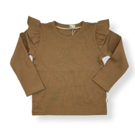 Longsleeve + ruffle |  cacao