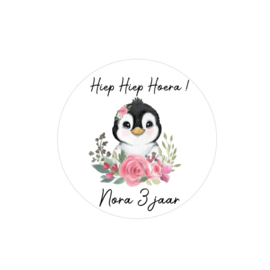 Traktatie stickers | Pinguin meisje