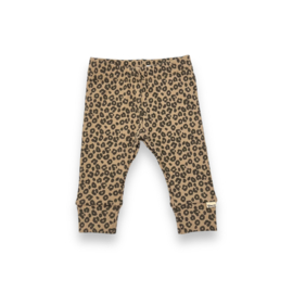 broekje / legging | Ribtricot luipaardprint donker beige