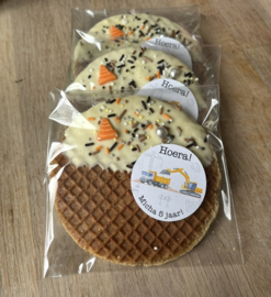 Traktatie stickers | Bouwplaats / kraan