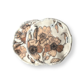Wasbare zoogcompressen bamboe | 2 stuks  | retro bloemen