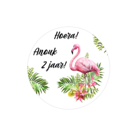 Traktatie stickers | flamingo
