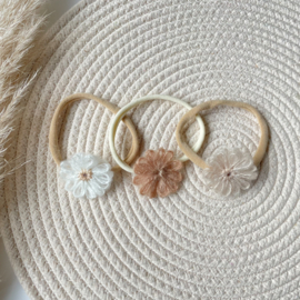 haarbandje  |  vintage bloem White