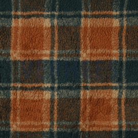 Gilet | Teddy check donkergroen