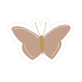 Butterfly Gold Warm Pink  55x38 mm | sticker | 9 stuks