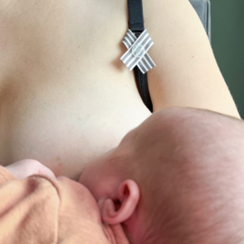 Borstvoedingslintje | Zwart wit ornament