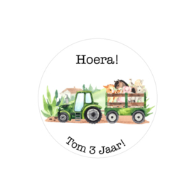 Traktatie stickers | Boederij | Trekker