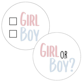 Boy or Girl assorti   40mm |  sticker | 10 stuks