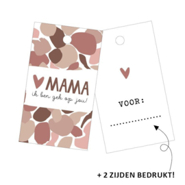 Cadeaulabel - Mama ik ben gek op jou - 40x70mm