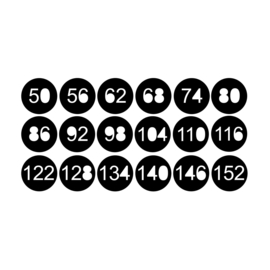Stickers | kleding maten opbergen enkel